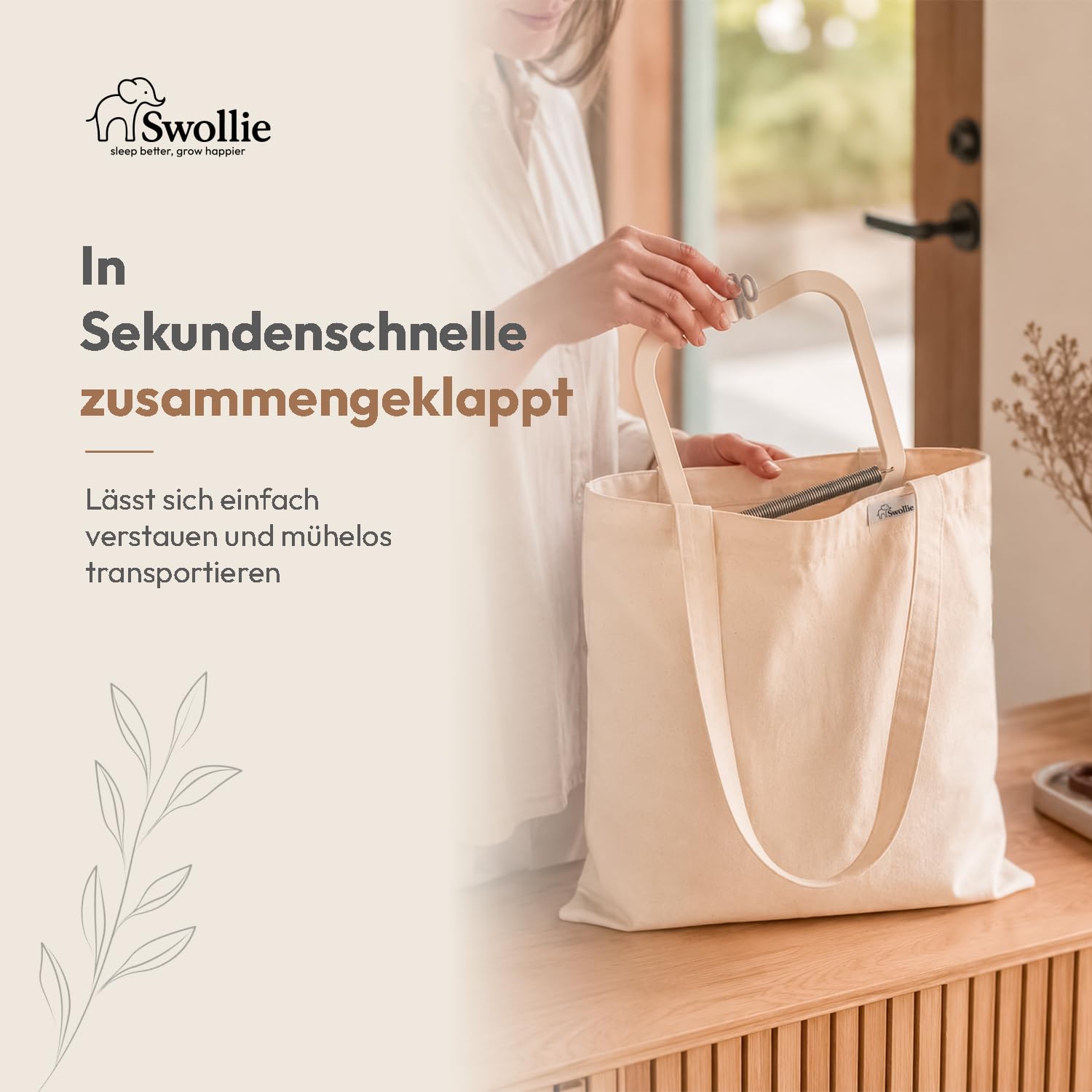 Federwiegen-Reise-Set | für Babys ab Geburt bis 15 Kg | Federwiege mit praktischer Türklammer | Bio-Baumwolle | Matratze mit Schafwolle | platzsparend und praktisch auf Reisen