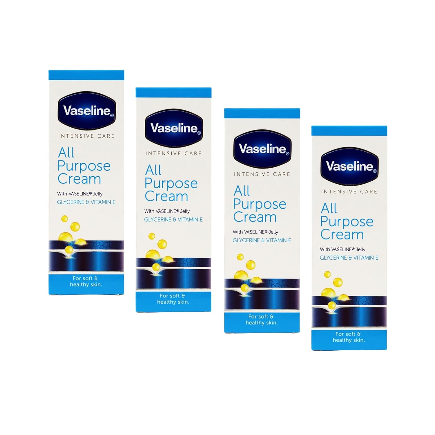 Vaseline Intensive Care All Purpose Cream, Cracked Skin Relief, 4-Pack. 1.41 FL Oz Each, 4 Tubes Vaseline Intensive Care All Purpose Cream, Cracked Skin Relief, 4-Pack. 1.41 FL Oz Each, 4 Tubes