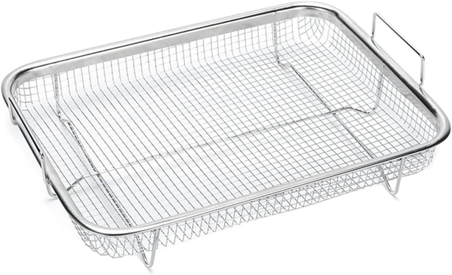 1Pcs Air Fryer Basket for Oven, Stainless Steel Grill Basket, Non-Stick Mesh Basket, Air Fryer Tray Wire Rack Basket