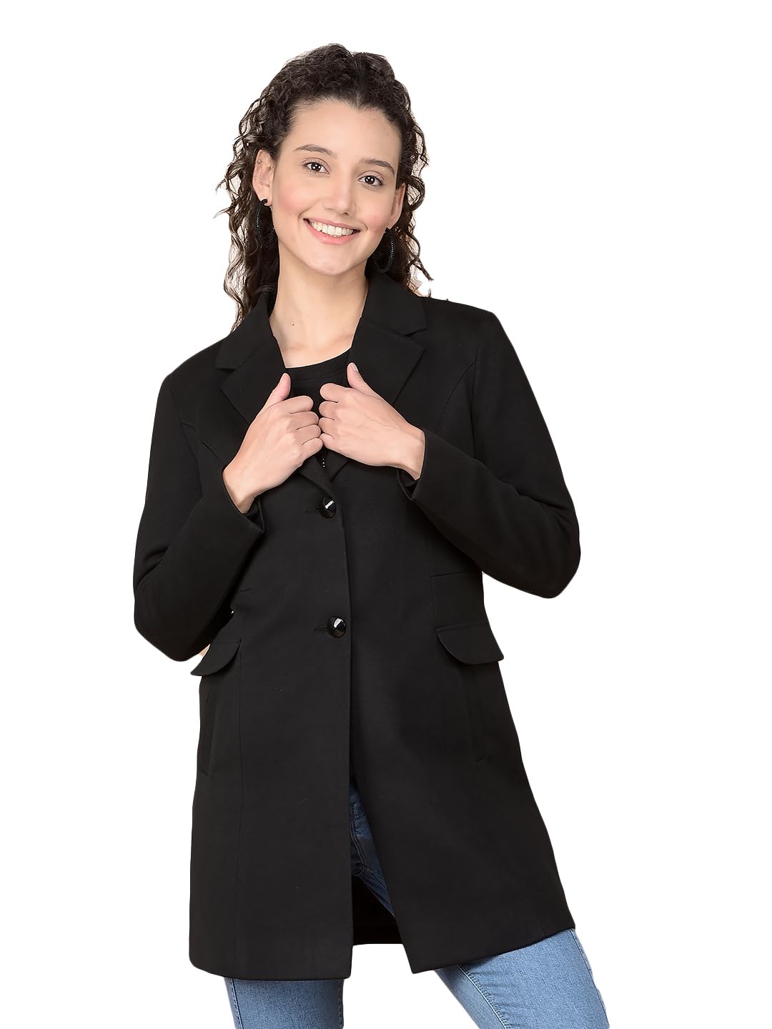 crimsoune club Women's Black Longline Overcoat-picture-26