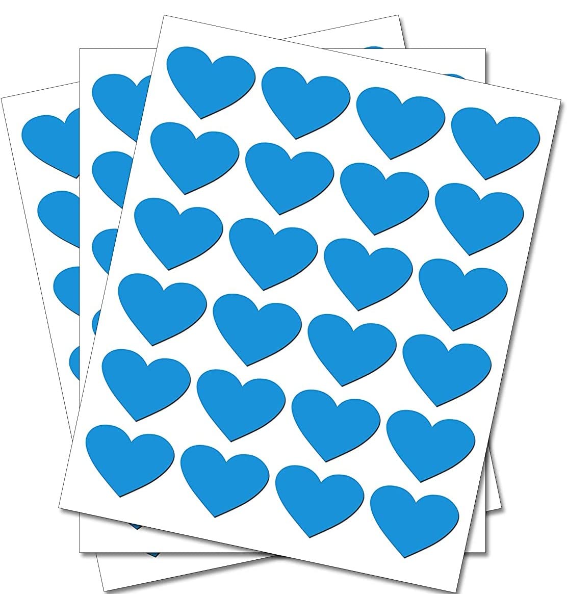 Party Decor Blue 150 Sky Hearts - Removable Self Adhesive Waterproof Durable Vinyl Stickers - Digitally Cut To The Sticker Shape - Size 13Mm