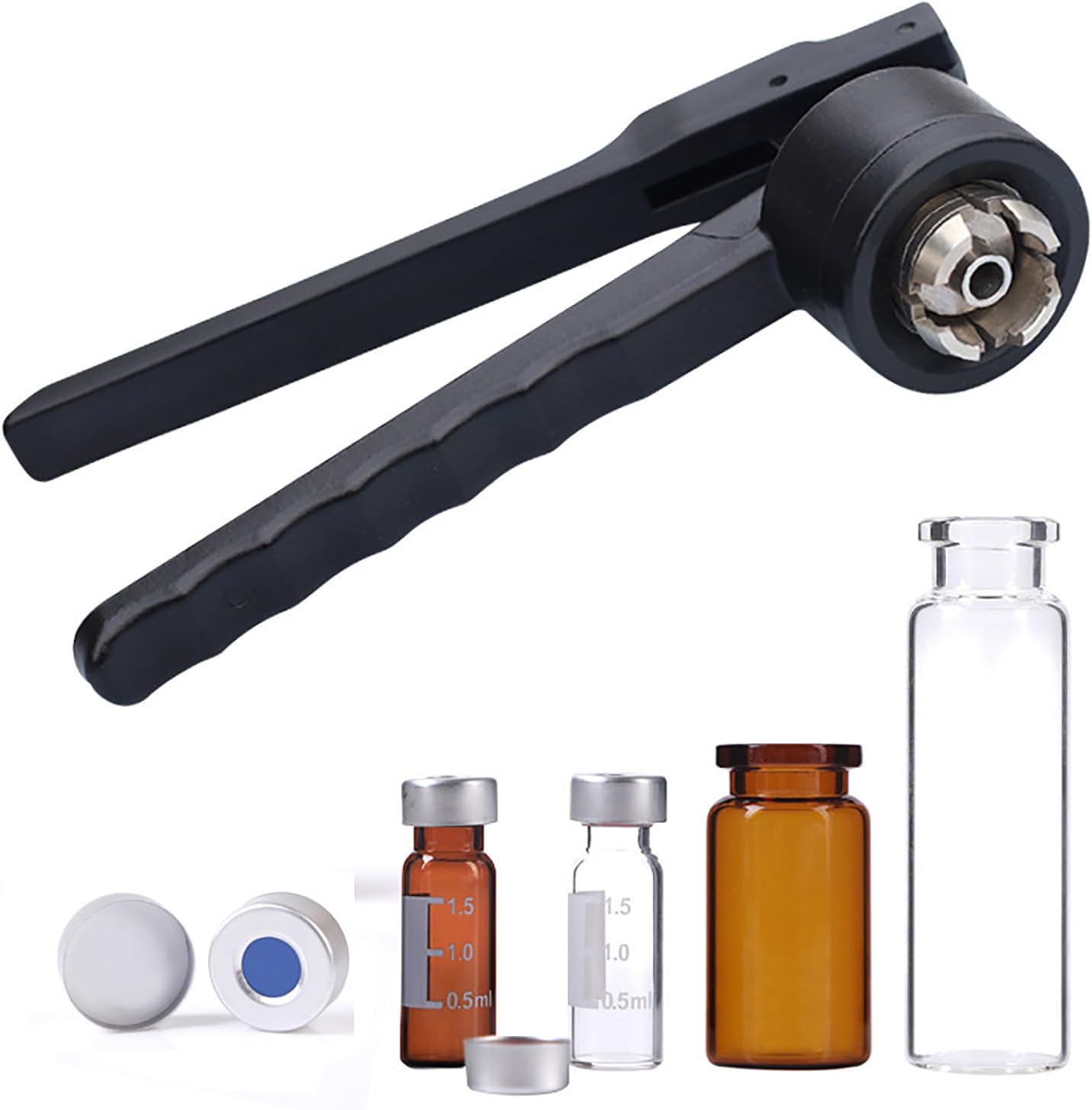 8-32 MM バイアルクリンパー、手動キャッピングツール、ステンレススチール/タイトシール、20-30ボトル/分、アルミニウムプラ 大阪ケミカル  バイアルボトル締機 アルミシールキャップ用 AHC-20 1個 5-121-02（直送品） - アスクル 手動バイアルクリンパー、 手動バイアル ... Manual capping machine, バイアルクリンパ、手動キャッピングツール、ステンレス鋼/タイトシール、アルミプラスチ