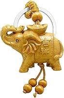 Vista 2 de Magic Human Regalos de elefante para mujer, llavero de Feng Shui de la suerte, amuleto de poder de protección, dijes de madera para sandalias