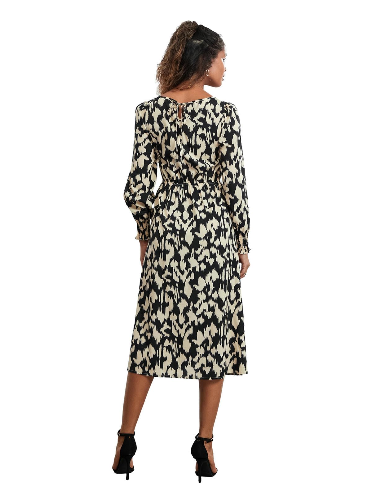 Vestiti a Maniche Lunghe Abito Maxi Manica Lunga da Donna, Banda per Stampa Casual, Cocktail A-Line Club Feste E Spiaggia, Un Elegante Vestito Streetwear