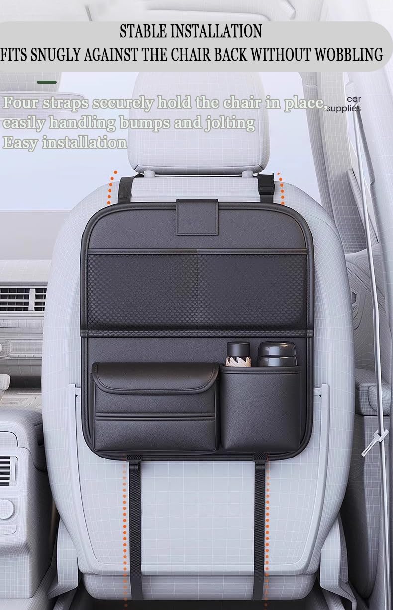2 Stück Autositz Organizer für Ford Tourneo Connect/Tourneo Courier/Custom/Galaxy/S-Max, Rücksitz Organizer mit Tablet/Telefon Aufbewahrung, Multifunktional Auto Organizer Kinder mit Klapptisch