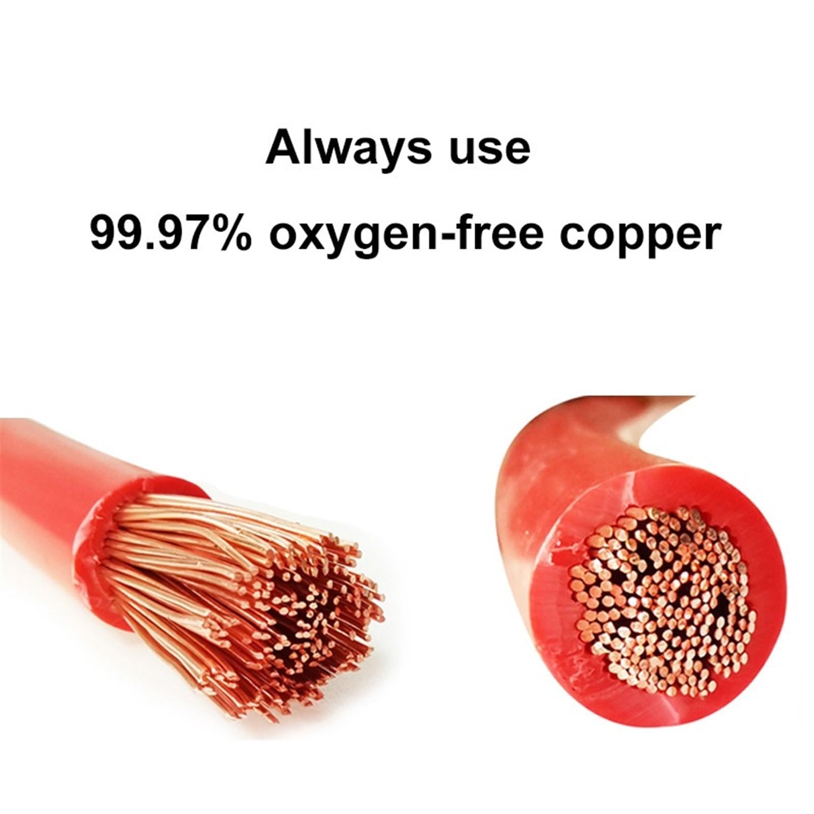 Cable Flexible 8/6/4 AWG Car Inverter Wire, High Current Copper Wire with Lug, Battery Series and Parallel Connect, Battery Connection Cable Extension Connector(Size:8 AWG - 10mm2,Color:30cm Length)