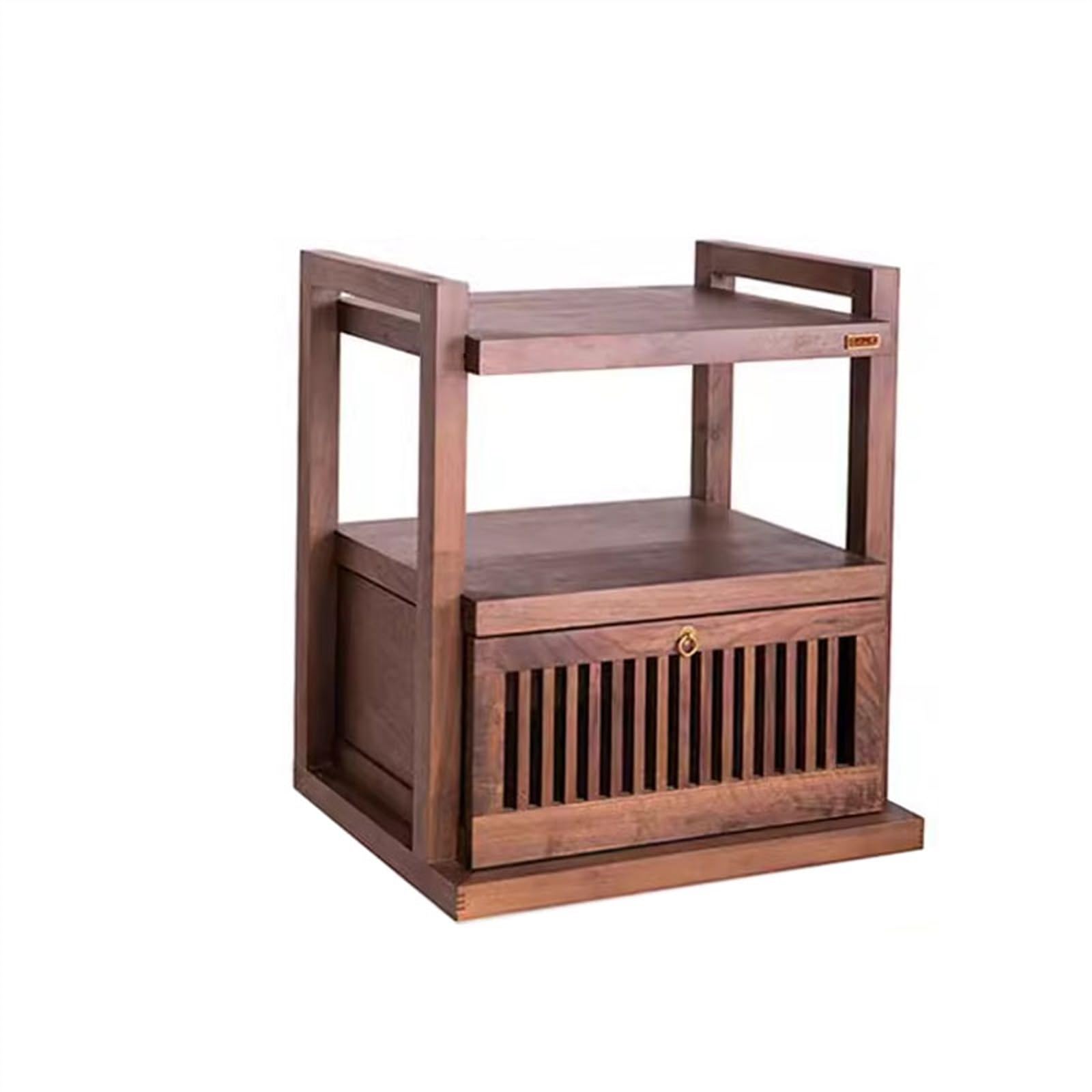 GLigeT Supporti per altoparlanti e monitor, rack per amplificatore, in legno massello, professionale, con cassetto, mobiletto audio da studio (61 x 53 x 70 cm)