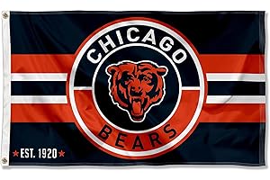 WinCraft Chicago Bears Flag Outdoor - 3x5 Banner - Large Circle Logo Patch Button