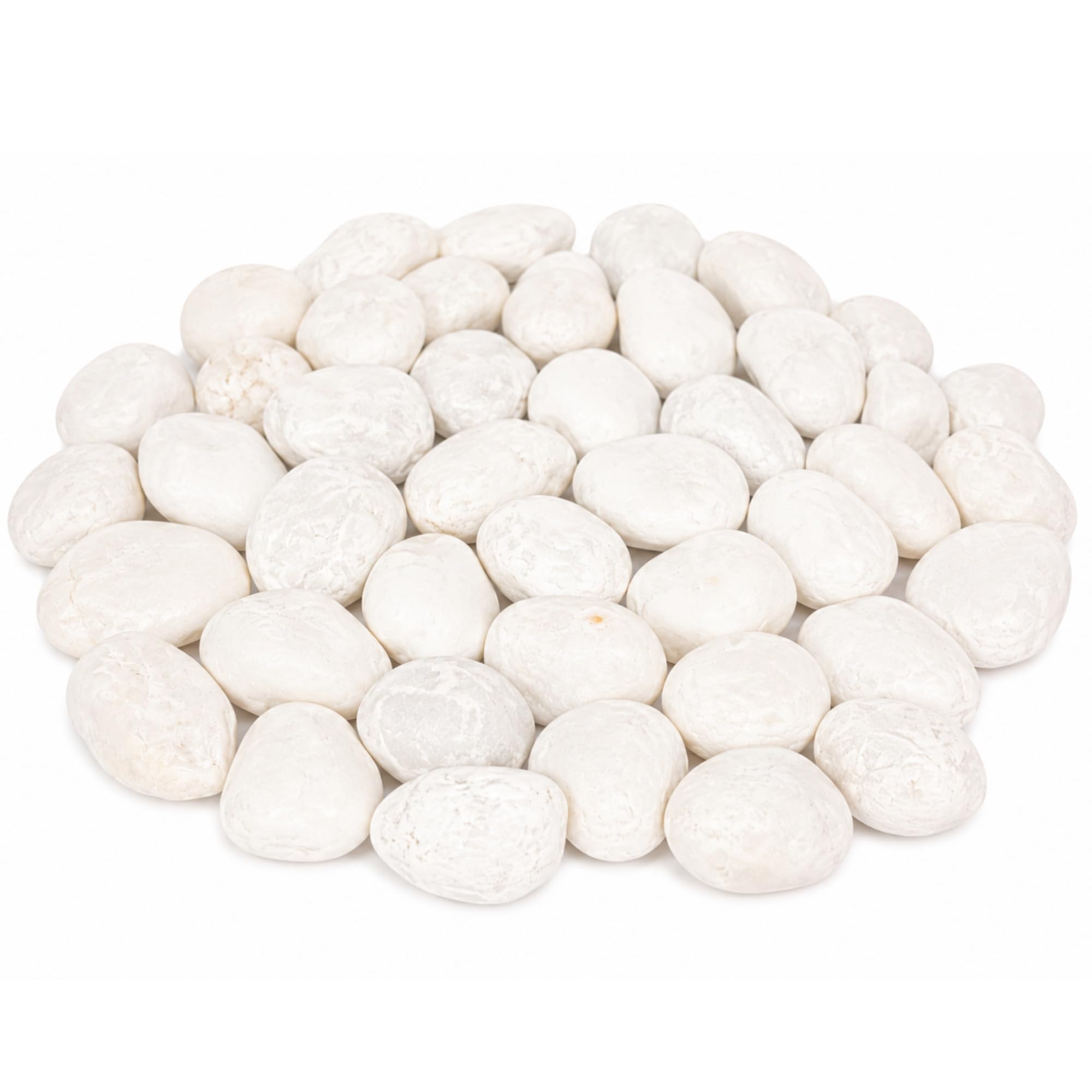 Rainbow Eco Play White Polished Pebbles, Decorative Stones For Plant Pots, Vases & Indoor Plants, Smooth Garden Pebbles For Home Décor, Water Features, Landscaping – Approx. 42-4Cm - 9Cm