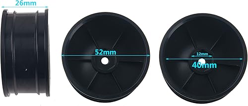 Miniatura 5 de Llantas hexagonales RC de 0.472 in y neumáticos de goma compatibles con HSP Tamiya HPI Kyosho 110 On-Road Touring Car WLtoys 114 144001 Traxxas 116