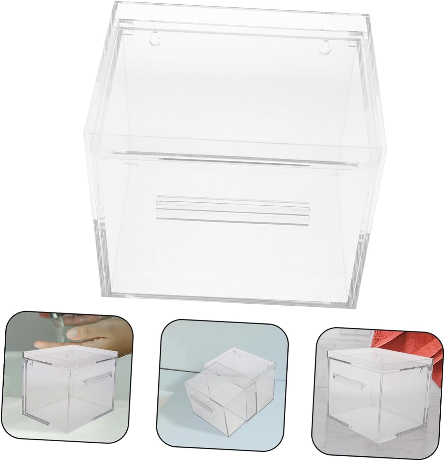 Acrylic Face Towel Storage Box Towel Organizers Storage Wall Mount Holder