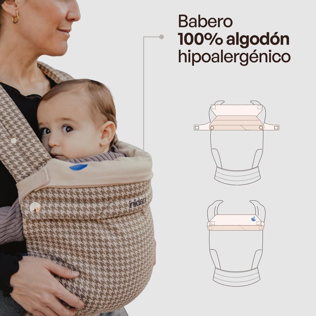 Babytrage Ergonomisch Unisex Baby von 3.2 bis 16 kg Atmungsaktiv Baumwoll Lätzchen Waschbar Gepolstert Verstellbar Mehrere Tragepositionen für jedes Wetter Hypoallergen