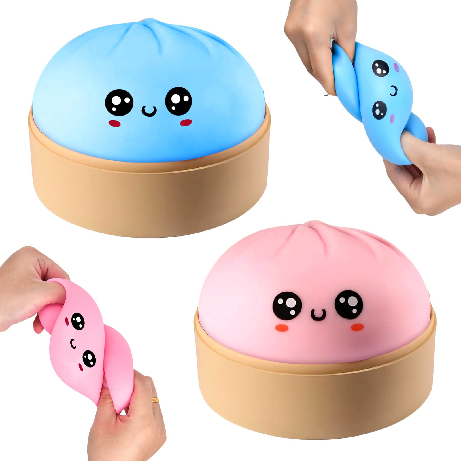 Dandin 2Pcs Squishy Bao Dumpling, Mystery Dumpling Squishies Toy, Glitter Dumplings Mystery Box Fidget Sensory Toys Anxiety Relief, Cute Squishies Dumplings Stress Balls for Adults Kids â image 1
