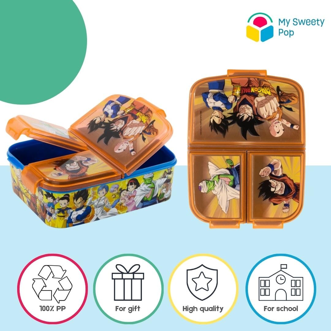 Lunch Box My Sweety Pop Dragon Ball - 17x14x5.6cm - Sans BPA - Pour École, Crèche - Cadeau Enfant