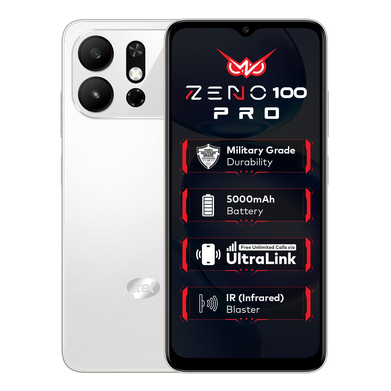 Zeno 100 Pro | 3GB RAM + 5GB Virtual RAM, 64GB Storage | 5000mAh Battery | UNISOC Octa-Core Processor | DTS Sound | Military Grade Protection | 6.6" 90Hz HD+ Display | Android 15 Go | Cloud White-image-32