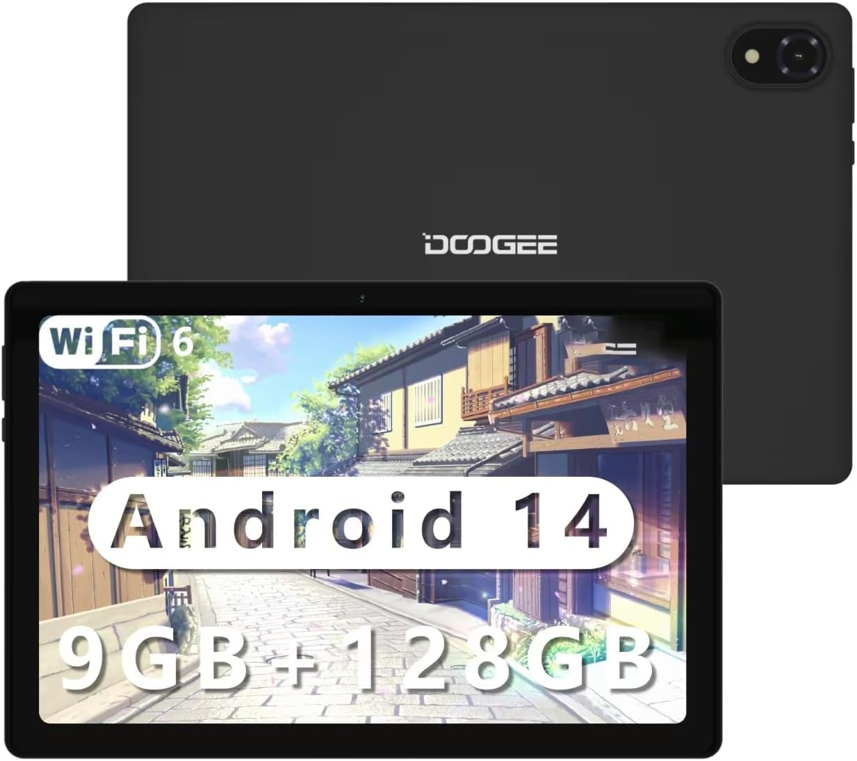 DOOGEE U10 Android 14 Tablet, 9GB RAM+128GB ROM Tablet 10.1" Display, 5060mAh Battery, Widevine L1 | 8MP+5MP | Bluetooth 5.0 | WiFi-6 | OTG, Gray