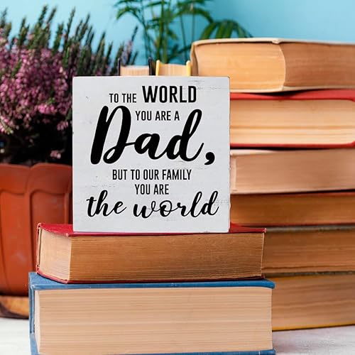 Miniatura 5 de Regalos para papá para el Día del Padre, regalos de cumpleaños, decoración de escritorio, caja de madera, letrero de madera rústica, caja de placa