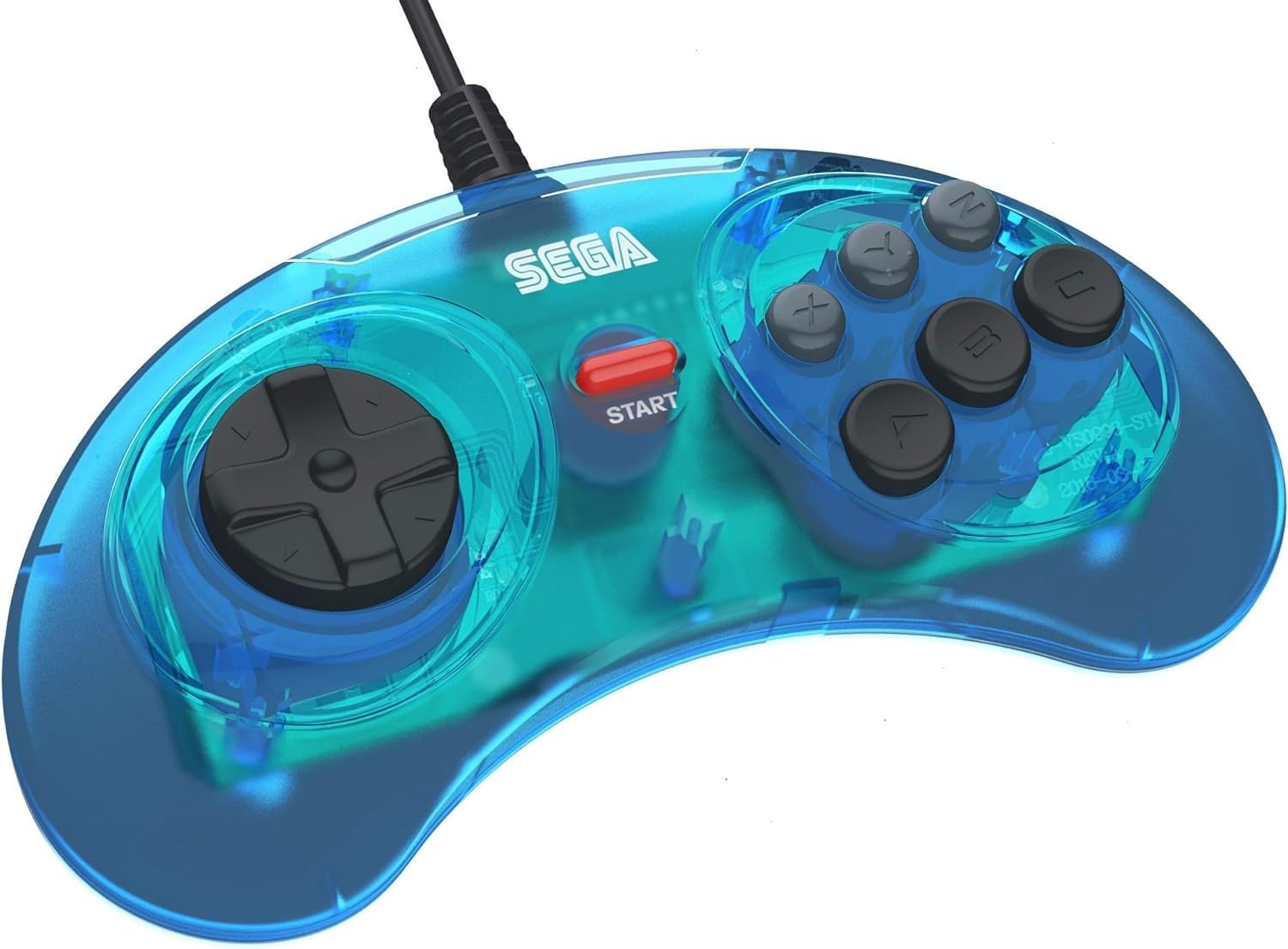 Retro-Bit Official SEGA Mega Drive 6-button Arcade Pad Blue [Importación inglesa]
