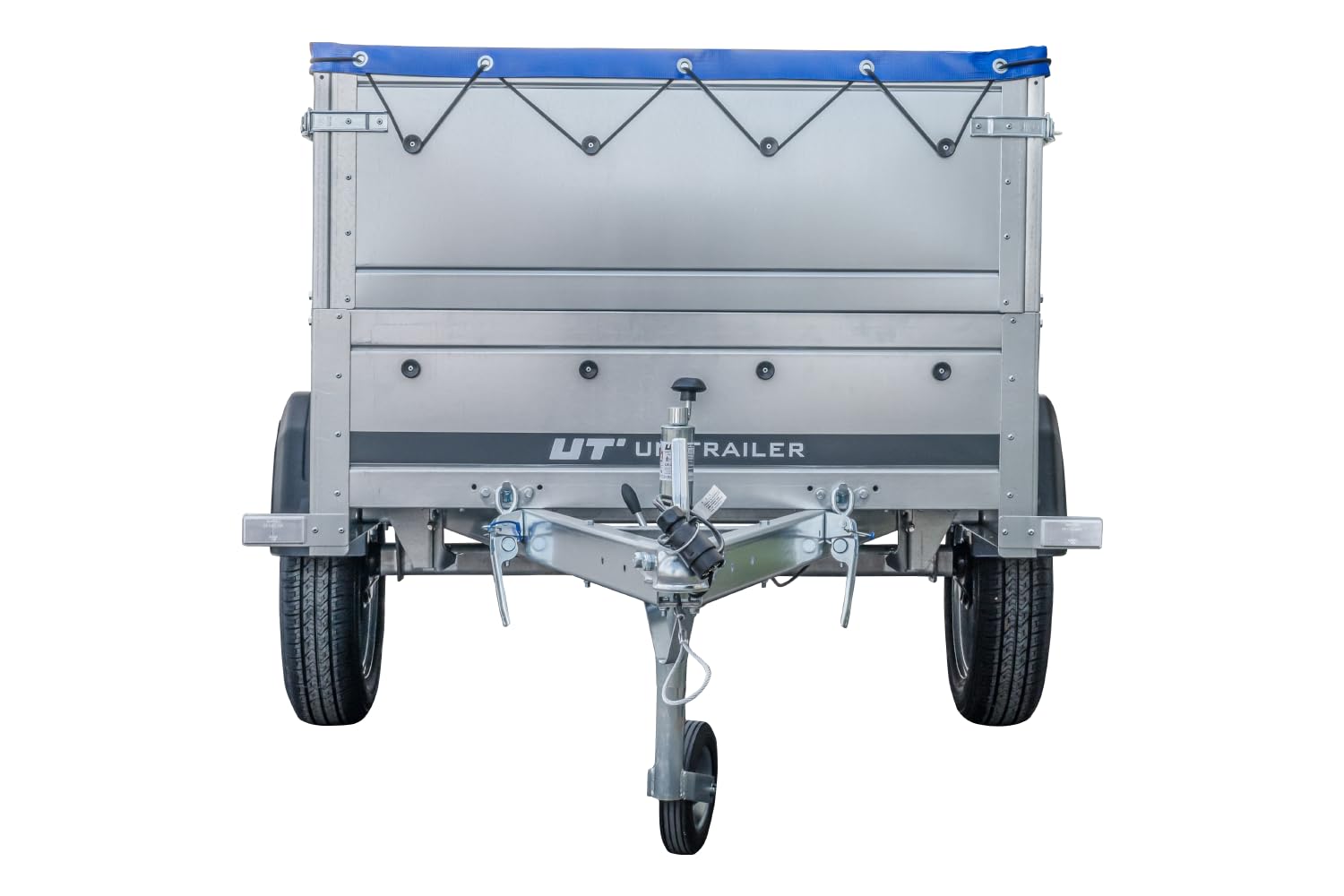 UNITRAILER Kippbarer Pkw Anhänger Garden Trailer 200 Kipp mit zusätzlichen Bordwänden, Stützrad und Flachplane