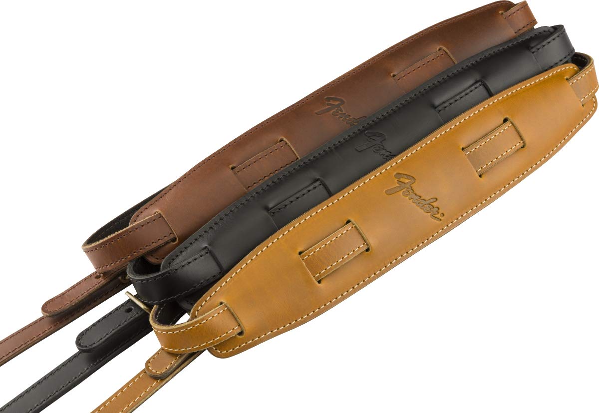 Fender USA製レザーストラップ Mustang? Saddle Strap, Butterscotch Fender USA製レザーストラップ Mustang™ Saddle Strap, Black Fender
