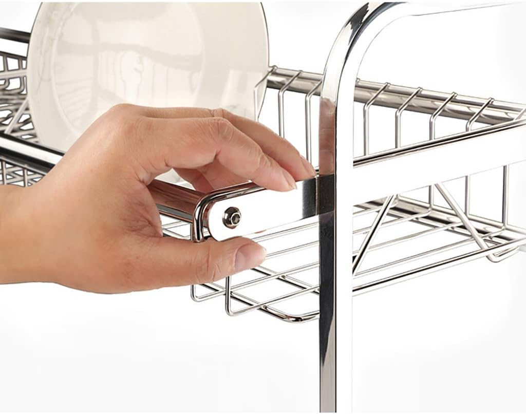 Dish Drainers Dish Drying Rackover Sink Dish Drying Rack,Dish Drainer Rack Holder Stainless Steel Kitchen Rack Sink Dish Rack Drain Bowl Rack Kitchen Supplies Storage Rack(Silver-69*27*61cm)