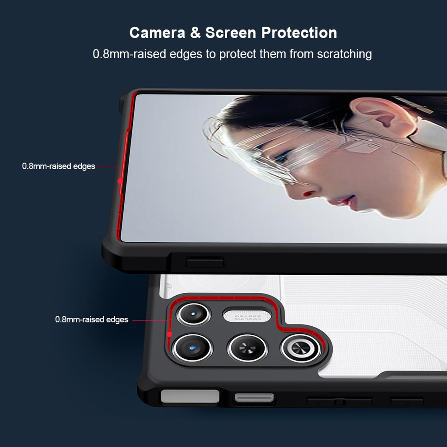 Funda para Red Magic 11 Air con soporte de anillo, parachoques de TPU suave + parte trasera acrílica, bolsas de aire de grado militar, protección contra caídas a prueba de golpes [1 película