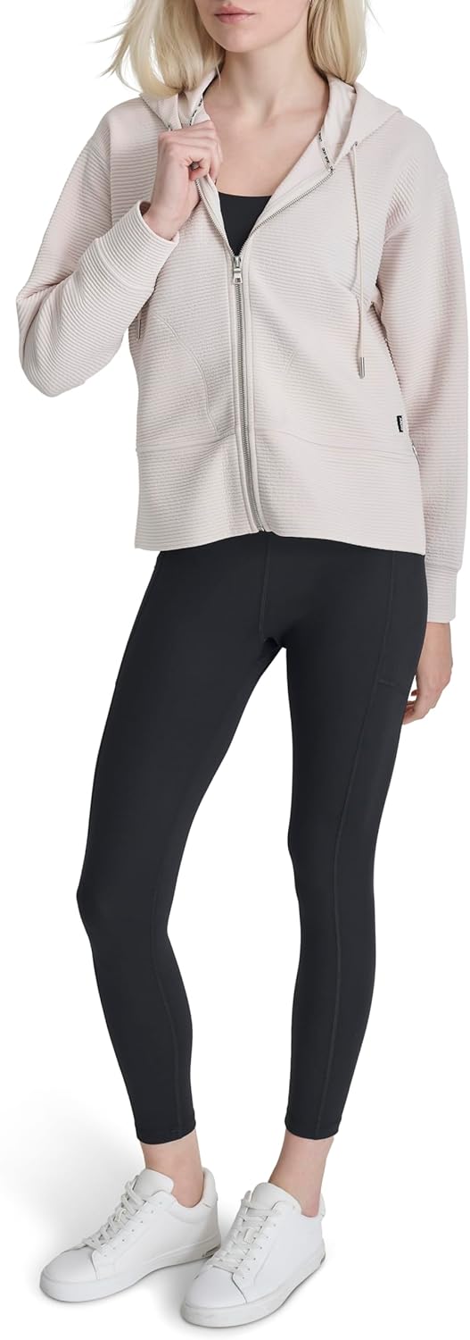 DKNY womens Full Zip Tech Hoodie Jacket - Image 6