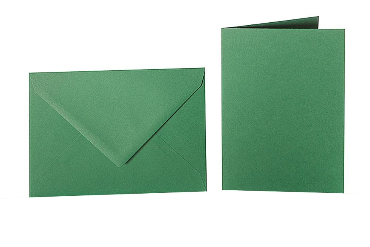 300 sobres de colores DIN C5 (162 x 229 mm) con tarjetas plegables a juego DIN A5 (150 x 200 mm) en verde oscuro