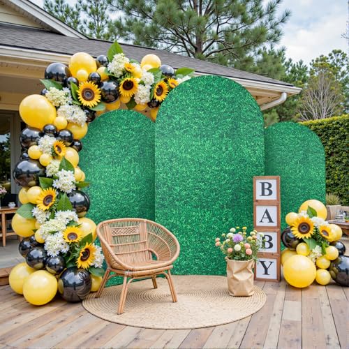 Set 3 Fundas Arco Fondo Fotográfico Hojas Verdes 7.2ft 6.6ft 6ft miniatura 1