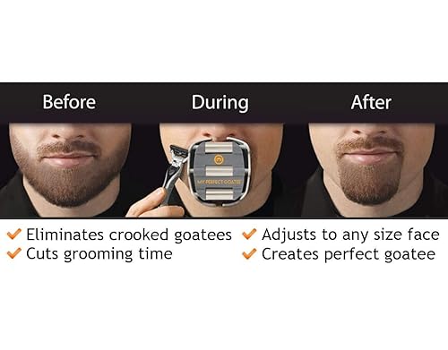 Miniatura 3 de Plantilla de afeitado para hombre, My Perfect Goatee, para crear una barba candado con la forma perfecta, fácil de usar y limpiar, ajustable, se