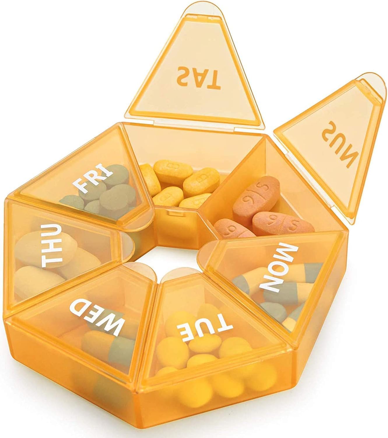 Weekly Pill Organizer Large 7 Day Pill Box Organizer Daily Medicine Case for Vitamin Fish Oil Pills Supplements