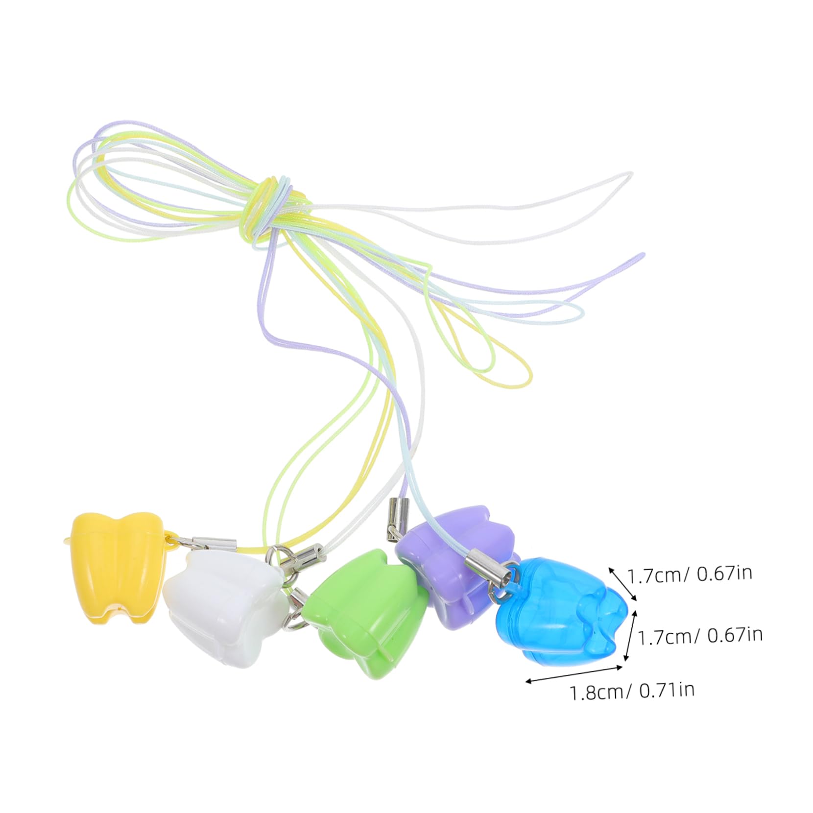 VICASKY 5pcs Cute Plastic Tooth Keepsake Box for Tooth Organizer Necklace Storage Versatile Use for Parties Home Decoration Portable Design