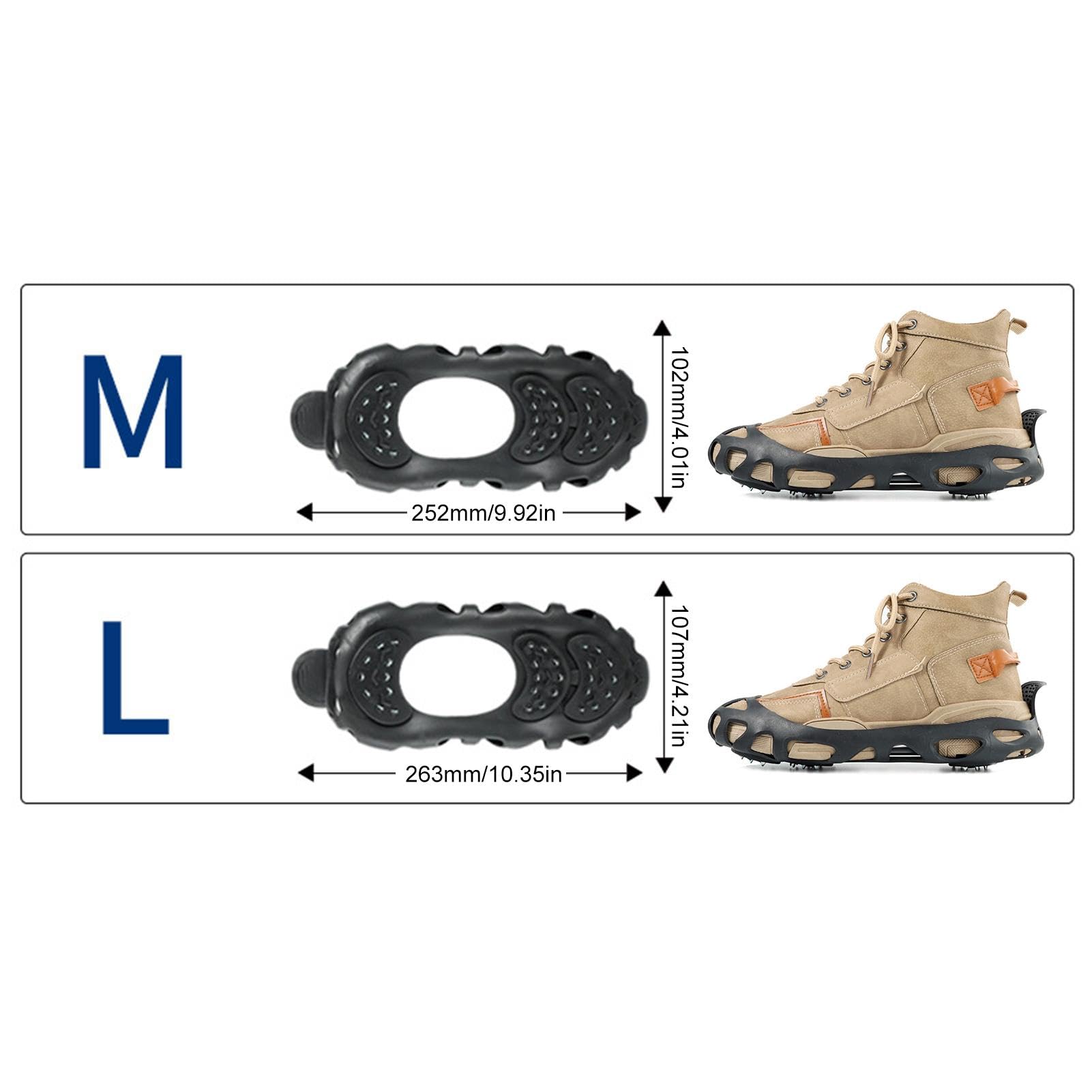 Artigli da ghiaccio antiscivolo generici, tacchetti per scarpe per neve e ghiaccio, artigli da ghiaccio antiscivolo a 30 denti per scarpe - Artigli da ghiaccio multiuso, pinze da neve