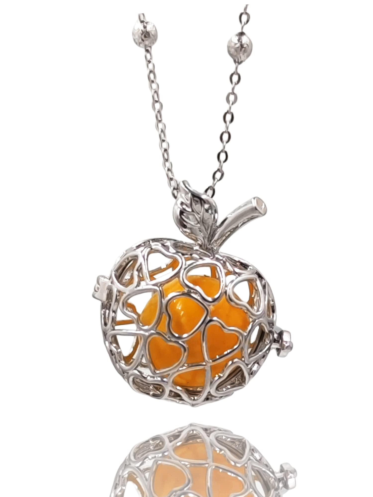 Goldway Chiama Angeli collezione completa Collana con Ciondolo Sonoro Regalo Gravidanza per dolce attesa Donna Placcato in Oro Bianco richiamo degli Angeli (Made in Italy)