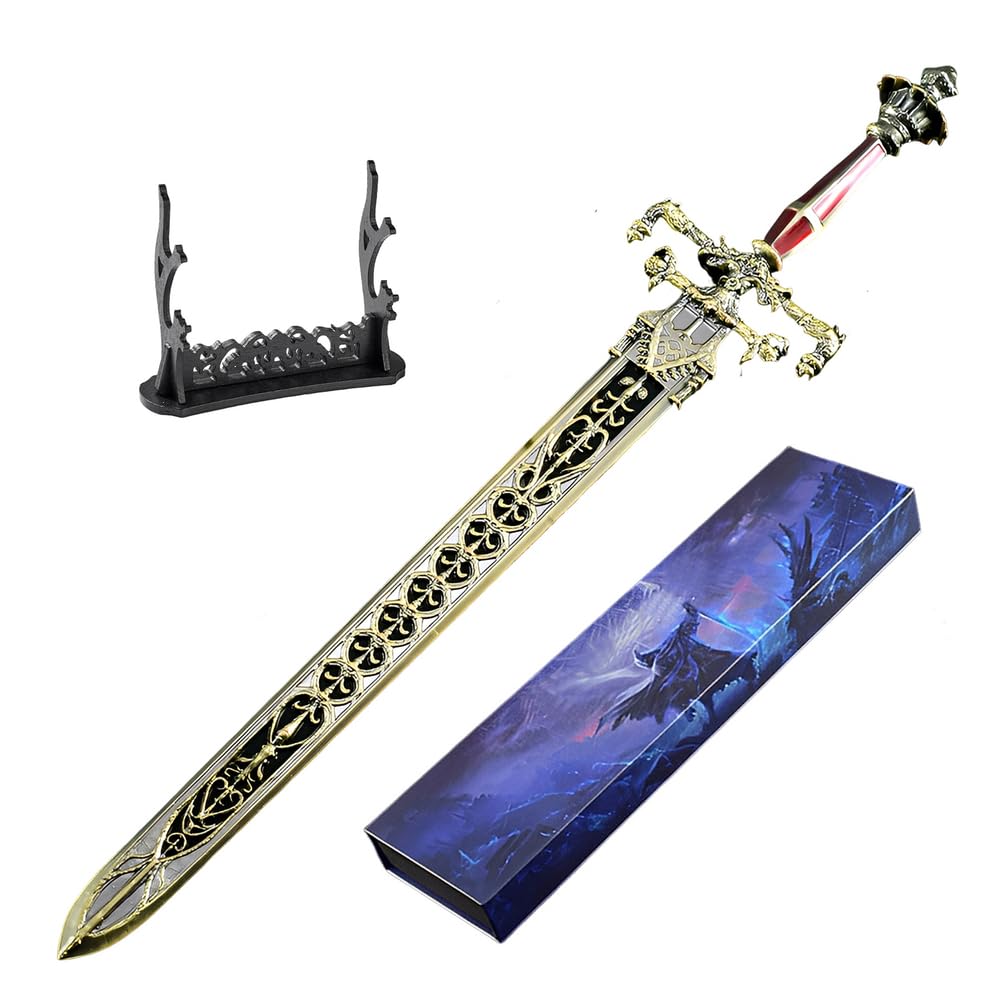Sword of Night and Flame Replica, Metal RPG Collectible with Stand