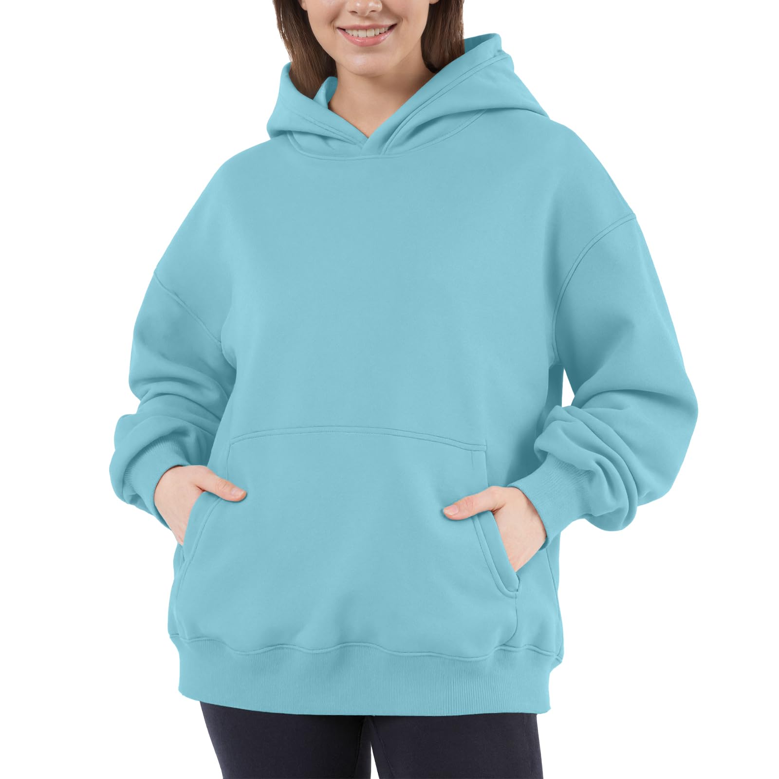 Women Hoodies Sweatshirts Sweaters Fleece Hooded Oversized Long Sleeve Crewneck Shirts Fall Winter Outfits Pocket
