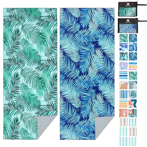 2 Pack Microfiber Beach Towel, Oversized Pool...
