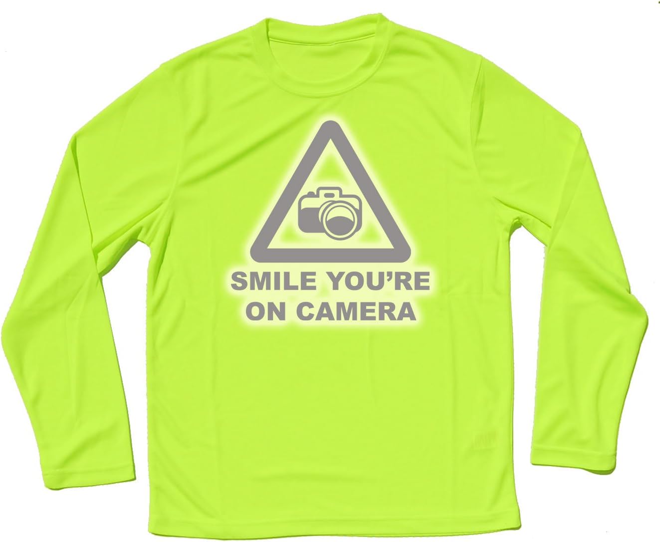 Equestrian Hoodies Smile You're ON Camera High Visibility/Hi Viz Long Sleeve Horse Riding/Hacking Shirt S M L XL (Various Sizes)