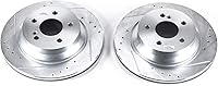 Vista 3 de Power Stop EBR686XPR Par de rotores perforados y ranurados traseros para CLS400, CLS, CLS550, E250, E350, E400, E500, E550, GLK250, GLK350