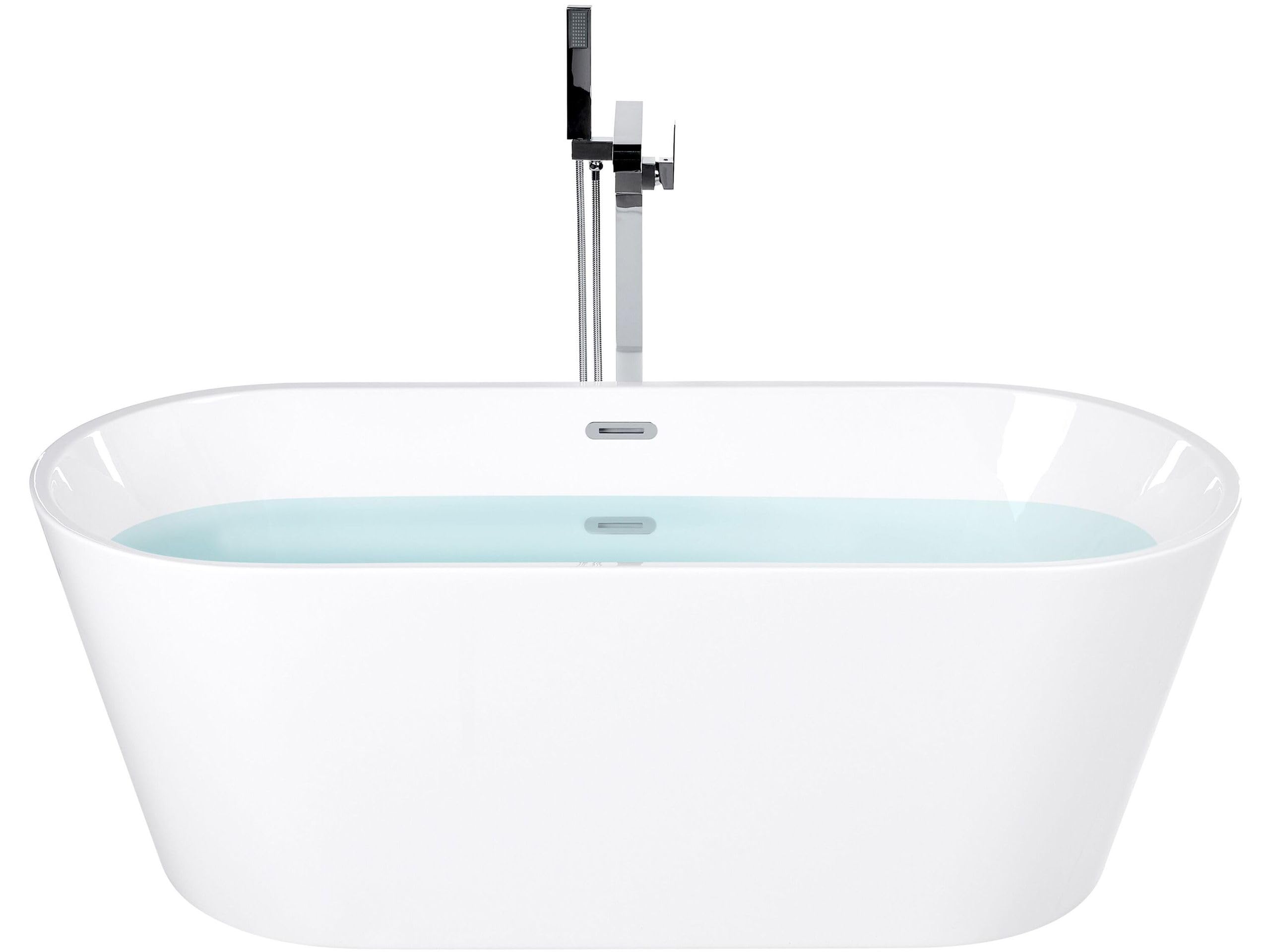Bañera de acrílico blanco plateado 170 cm sanitario independiente moderno Havana