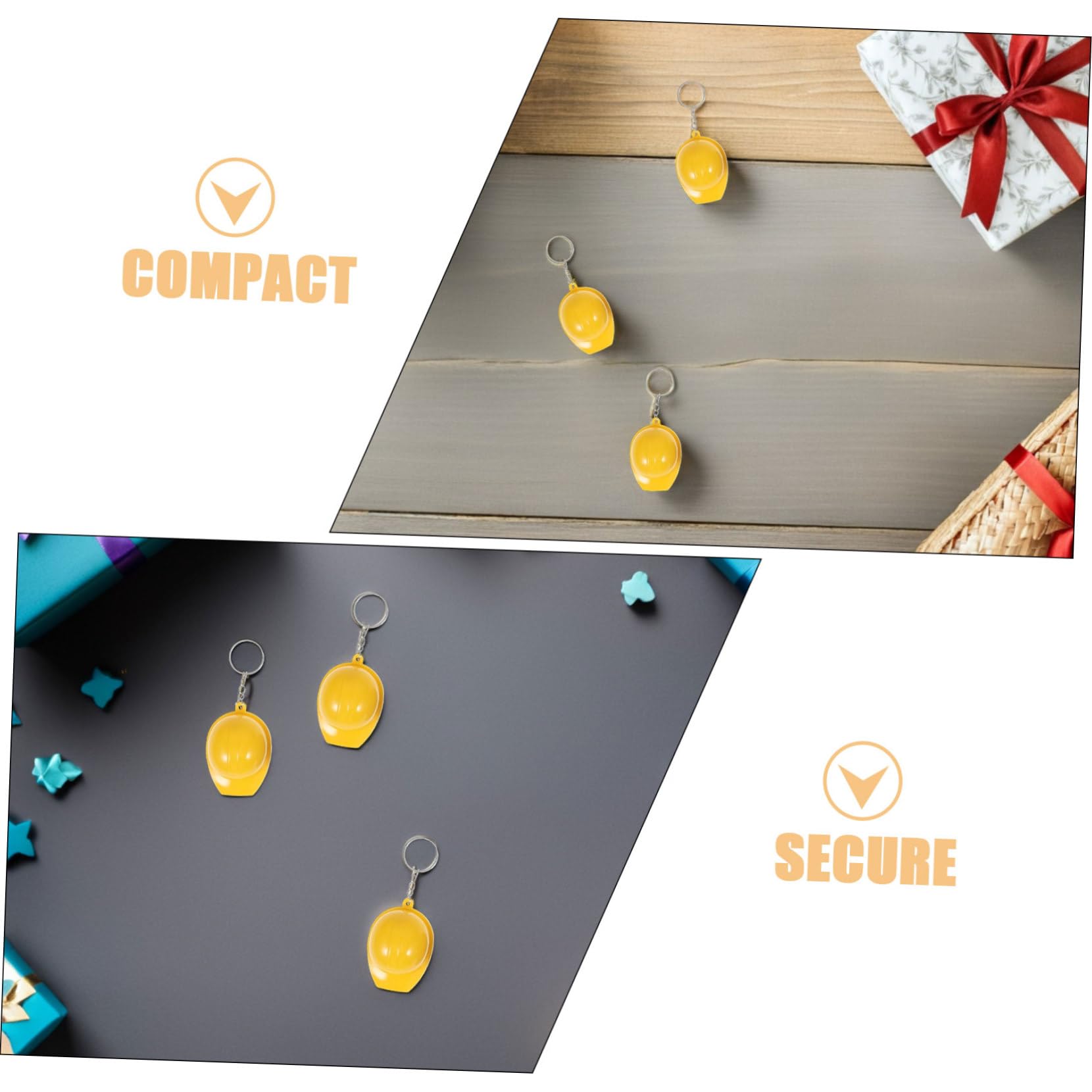 Healifty 100 Llaveros Divertidos de Sombrero de Seguridad Amarillo Diseño Realista y Material de Aleación de Zinc y Plástico, Ideales para Recompensas Escolares y Fiestas Temáticas