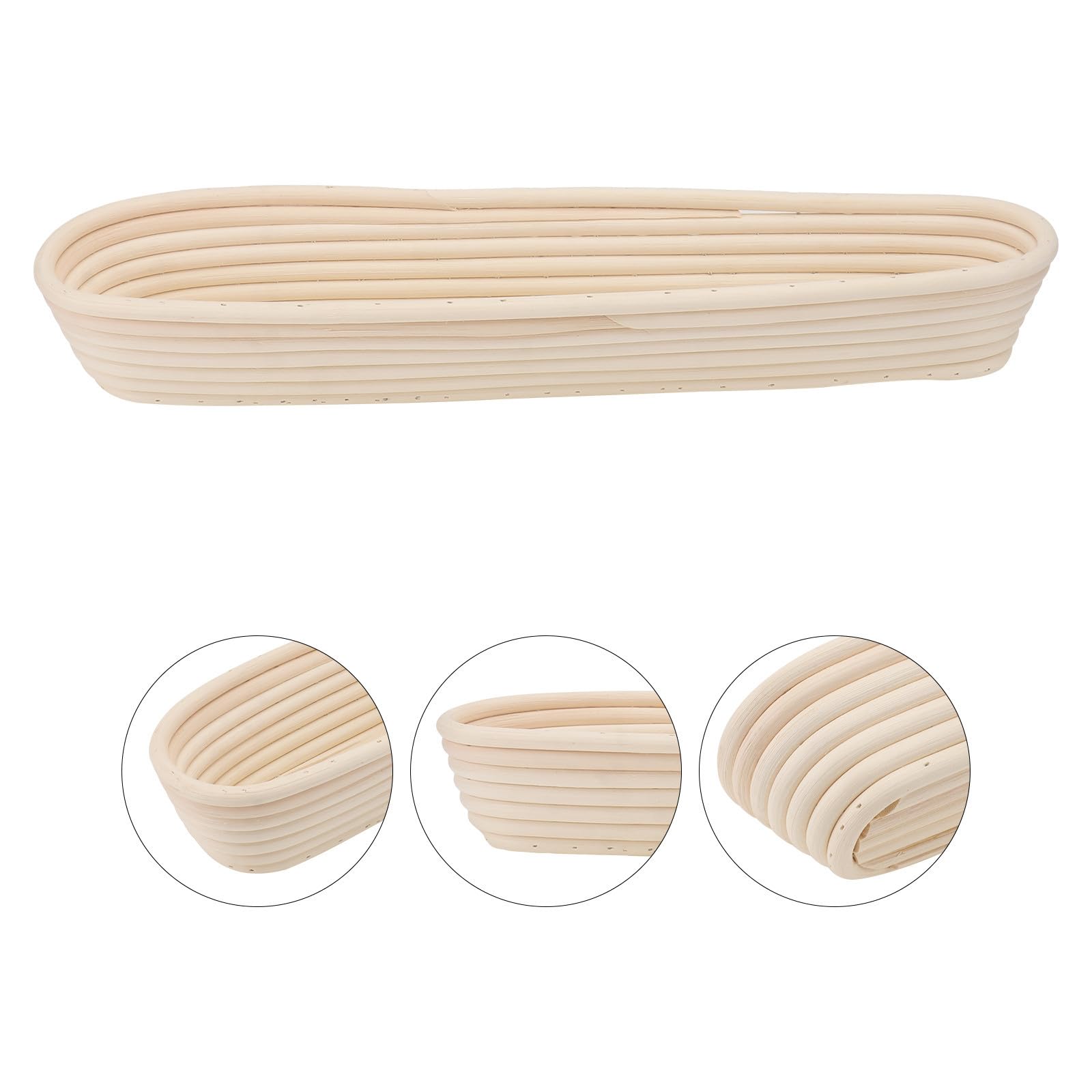 Cesta de Fermentación para Pan Larga de Ratán Reutilizable y Lavable, Molde para Hornear Adecuado para Hacer Pan en Casa