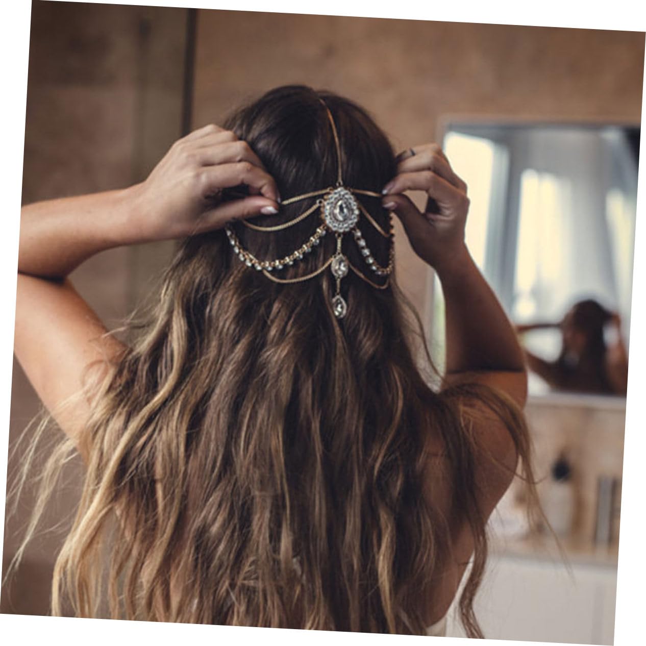 FRCOLOR 3stücke Ethnisches Haarband Mit Quasten Und Strass Goldfarbene Kopfbedeckung Für Hochzeiten Partys Und Besondere Anlässe Bequemes Haaraccessoire Für Damen Und Mädchen