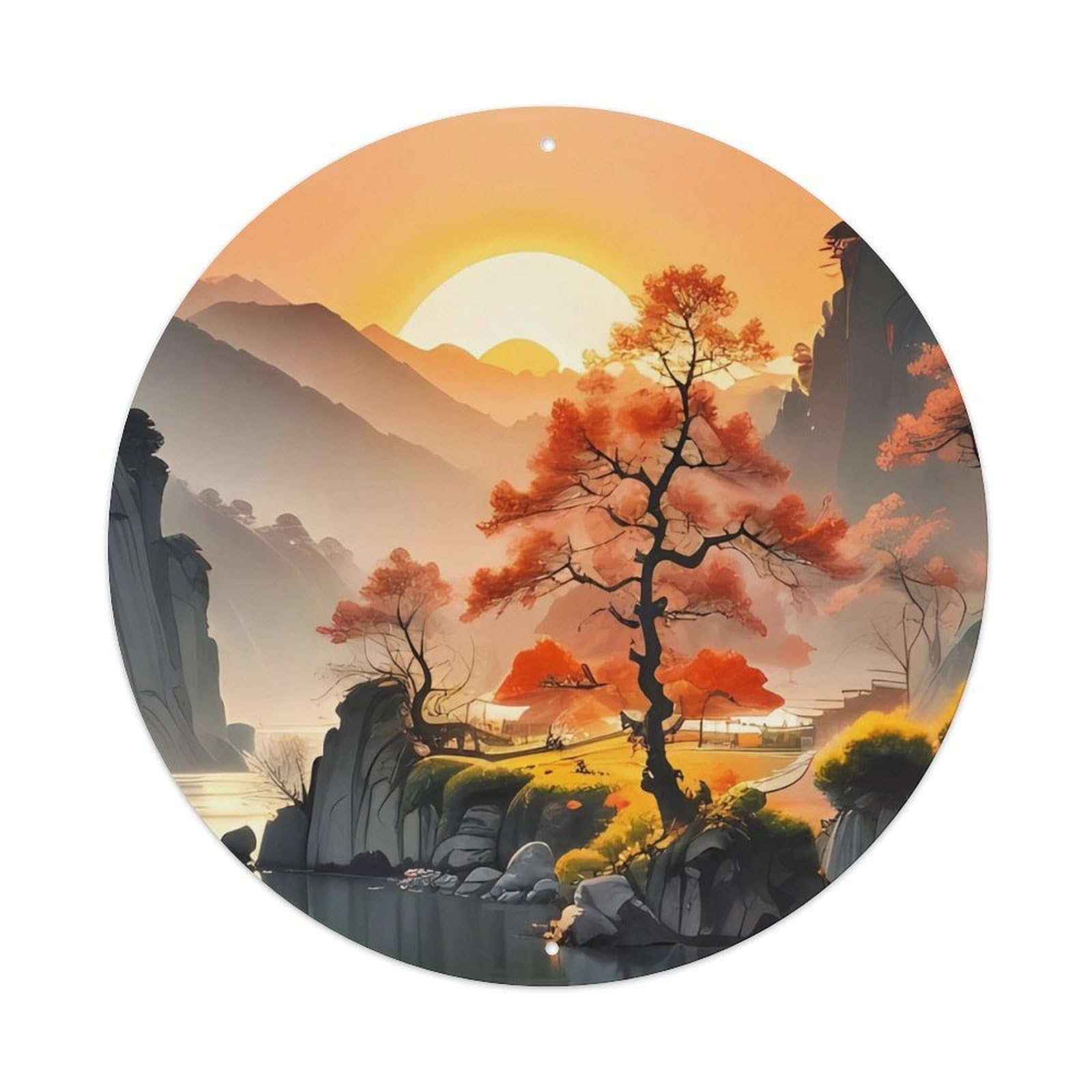 Landscape Beautiful Landscape Painting Metal Tin Sign