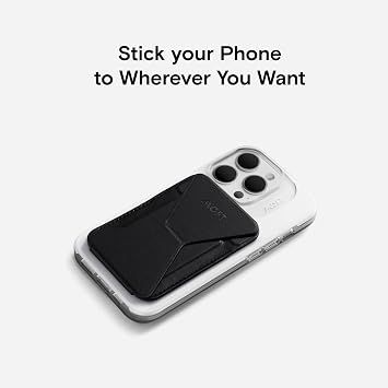 MOFT MagSafe Wallet Stand for iPhone 15/14/13/12 Series MagSafe Compatible Phone Stand with 3 Viewing Angles (Night Black)