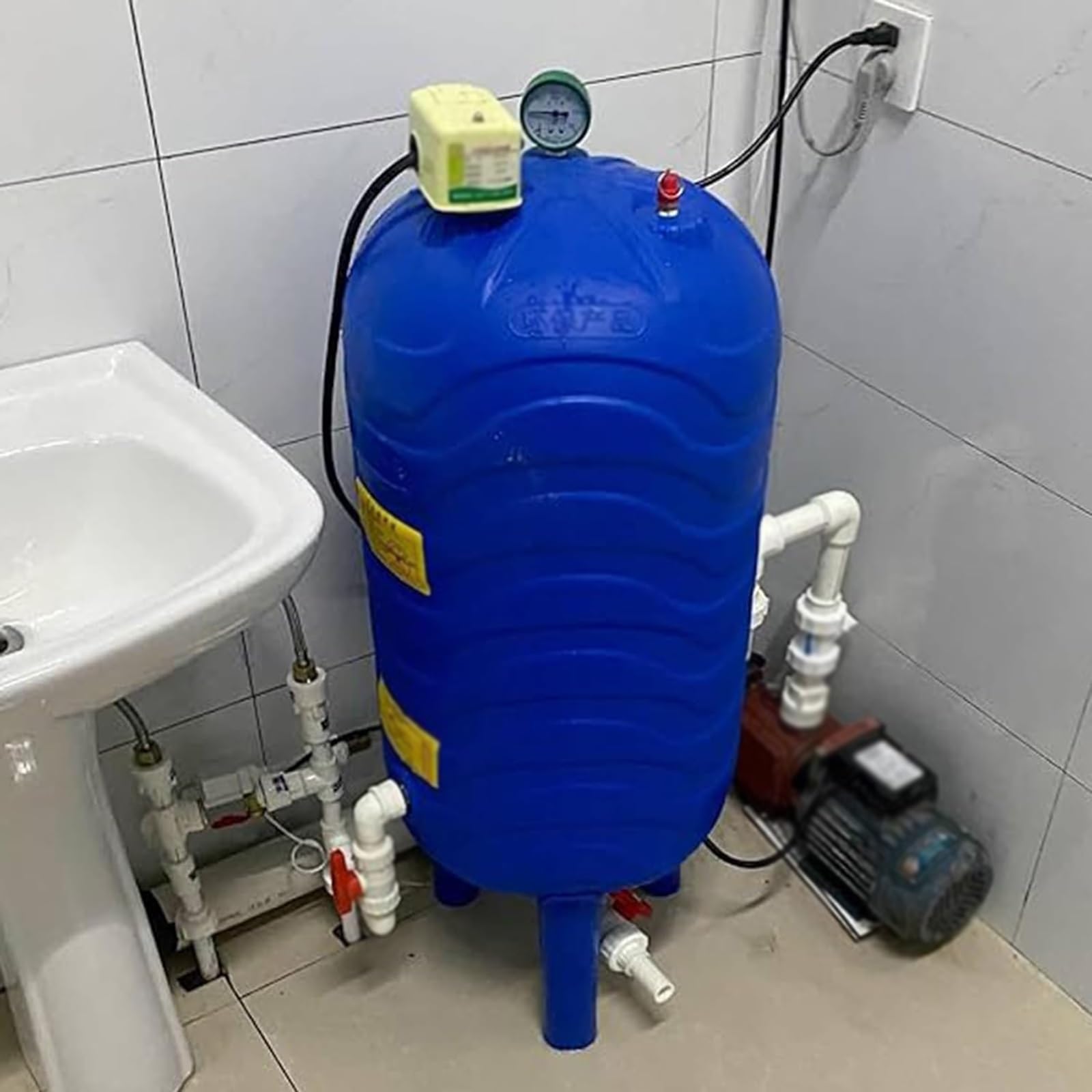 Réservoir sous Pression 30 40 60 80 n avec kit d'installation, réservoir/conteneur de Stockage d'eau sous Pression Extra Large, réservoir sous Pression pour système de puits (26 gallons (100
