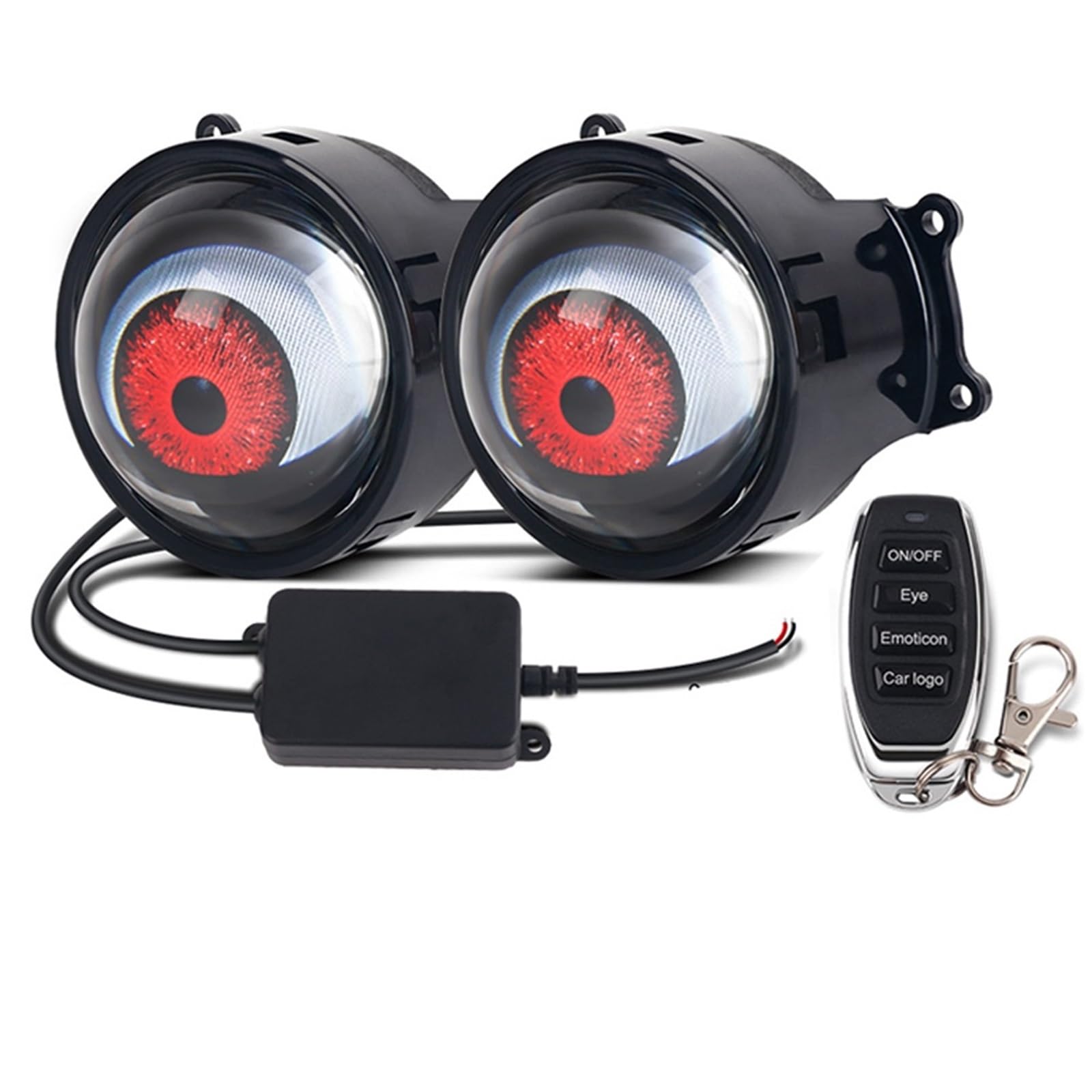Faro Moto Fari Per Moto Devil Eye LED Fendinebbia | 1 paio di fari per moto Devil Eye, decorazione fantastica gruppo luci a LED dinamico modificato