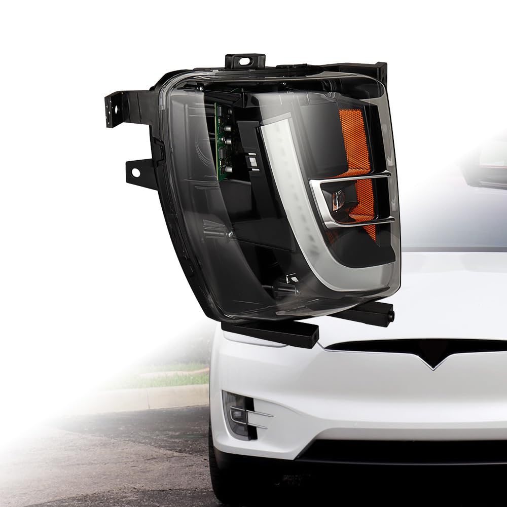 Astra Depot Right COB LED DRL Daytime Running Turn Signal Light Fog Lamp Compatible for 2016-2021 Tesla Model X 1034327-00-C, 103432700C Front Bumper