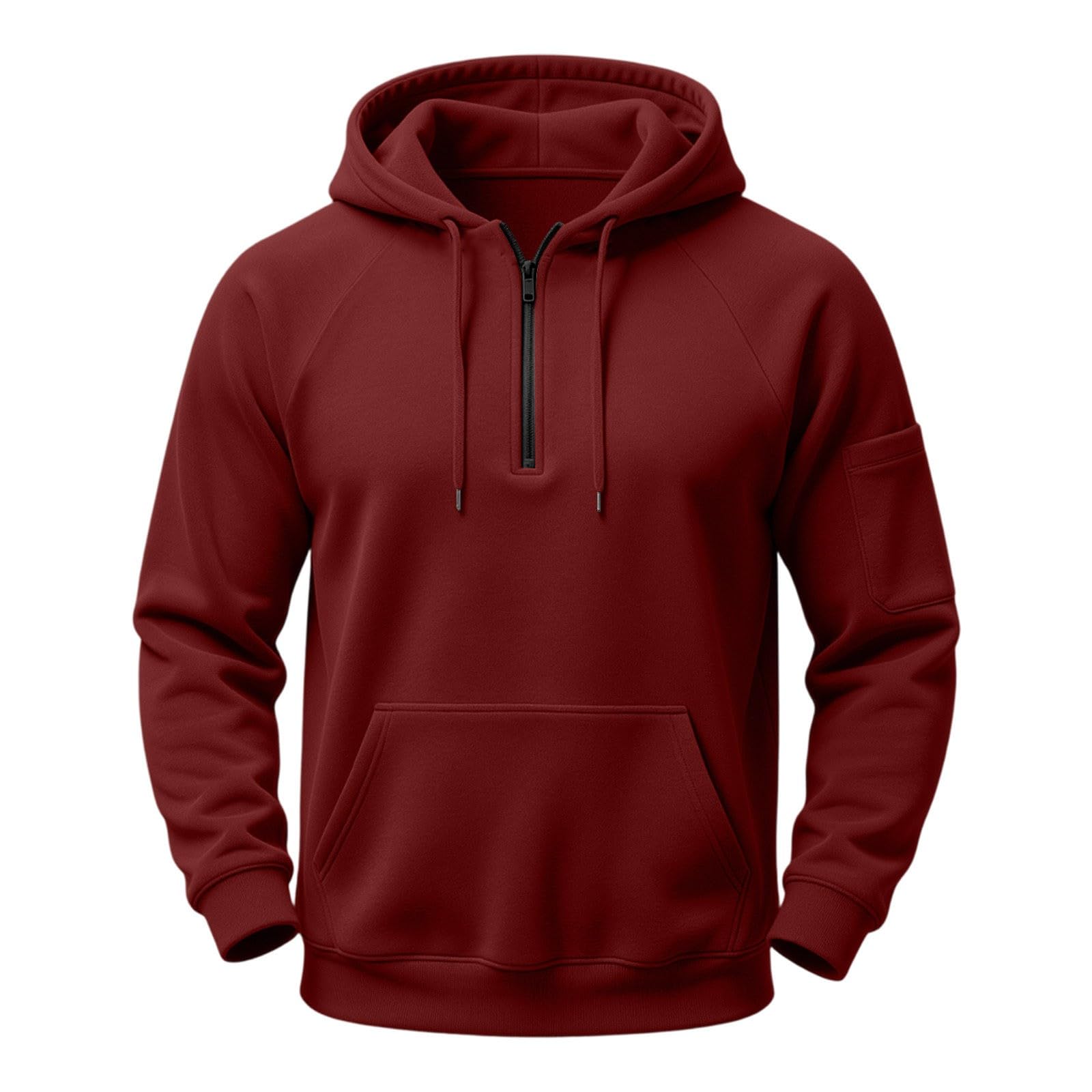 Sweat Homme Col Rond, Polaire, Fermeture Zippée, Poche, Style Sportswear