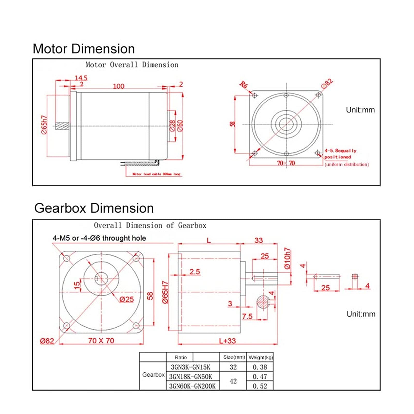 motor de juguete 1 unids 3D30GN REDUCER MOTOR 12V / 24V 30W Alto Torque Metal Reductor Reductor Motor Reductor CW/CCW Velocidad ajustable 10RPM-600RPM Para juguetes de bricolaje, proyectos de cienci